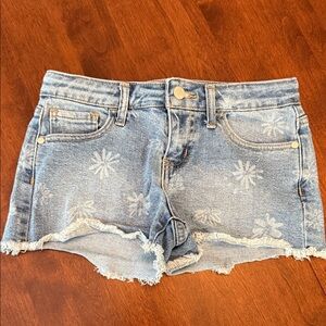 Art Class Light Blue Jean Shorts with Floral Design